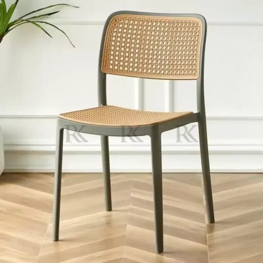 RK-DNC28 Modern Rattan-Style Plastic Dining Chair – Imported Ventilated Plastic Dining Chair - Image 9