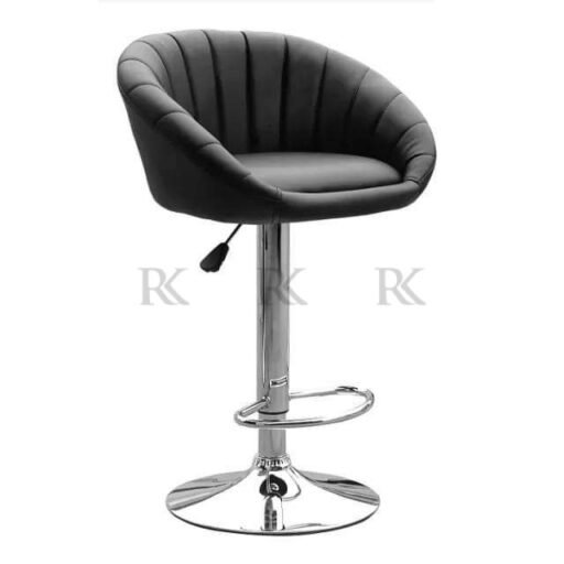 RK-B513 Elegant Black Bar Stool with Cushioned Back Support - Image 3