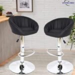 RK-B513 Elegant Black Bar Stool with Cushioned Back Support - Image 2