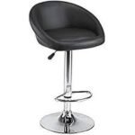 RK-B513 Elegant Black Bar Stool with Cushioned Back Support