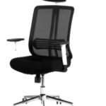 RK-1727 – High Back Mesh Executive Revolving Chair | Adjustable Headrest & Chrome Base