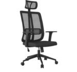RK-1727 – High Back Mesh Executive Revolving Chair | Adjustable Headrest & Chrome Base - Image 6