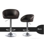 RK-B513 Elegant Black Bar Stool with Cushioned Back Support - Image 4