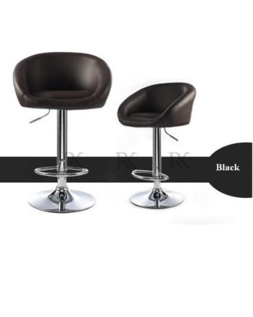 RK-B513 Elegant Black Bar Stool with Cushioned Back Support - Image 4