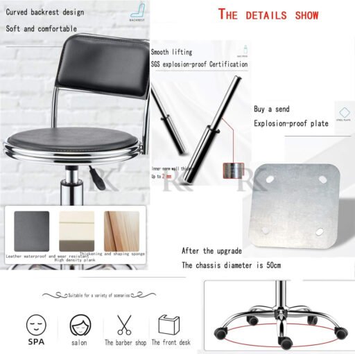 RK-B316 Adjustable Chrome Bar Stool - Image 9