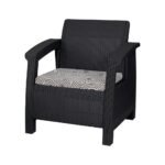 RK-BP-372 Newly Designed Rattan Allegra Single Seater Sofa with Printed Cushion