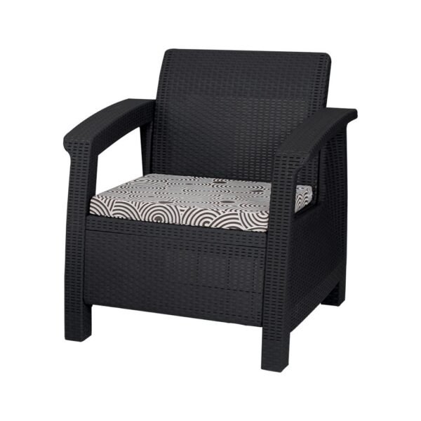 RK-BP-372 Newly Designed Rattan Allegra Single Seater Sofa with Printed Cushion