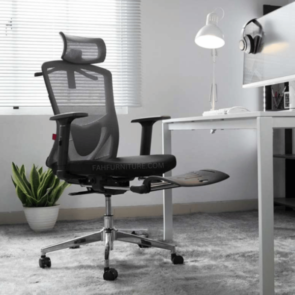 RK-2019 – Ergonomic Mesh Executive Chair with Footrest