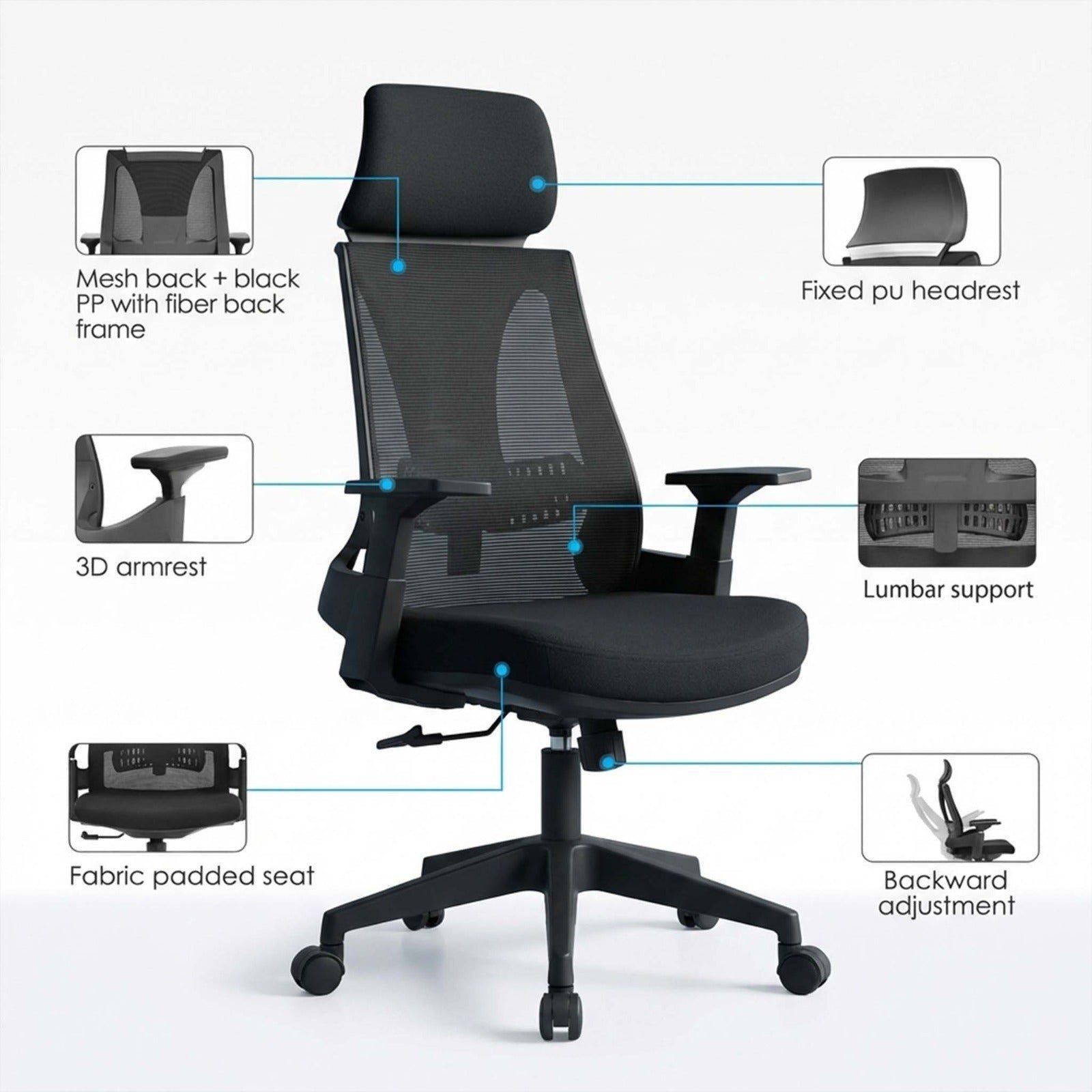 2026/07/1000792350.jpg RK-790 Ergonomic Mesh Executive Chair - Image 1