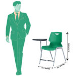 Model S-195-S – Study Chair with Writing Pad - Image 3