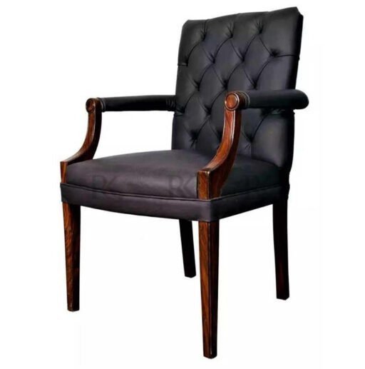 RK-VC352 Classic Wooden Frame Leather Chair - Image 2