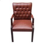 RK-352 Classic Wooden Frame Leather Chair - Image 3