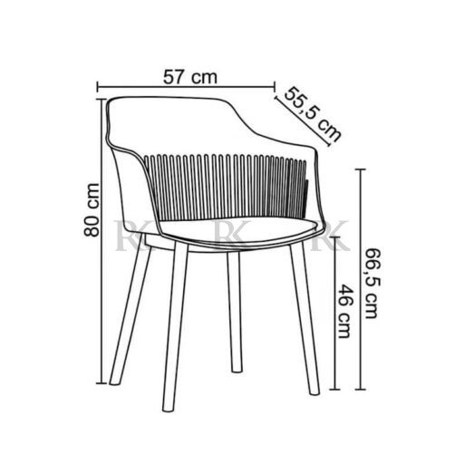 RK-DC-621 Modern Dining Chair – Stylish Plastic Dining Chair with Armrests - Image 9