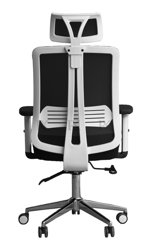 RK-1727-F – High Back Mesh Executive Revolving Chair | Adjustable Headrest & Chrome Base - Image 5