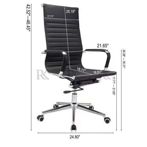RK-OC-728 Executive Revolving Chair – Full Back Leatherette Office Chair - Image 4