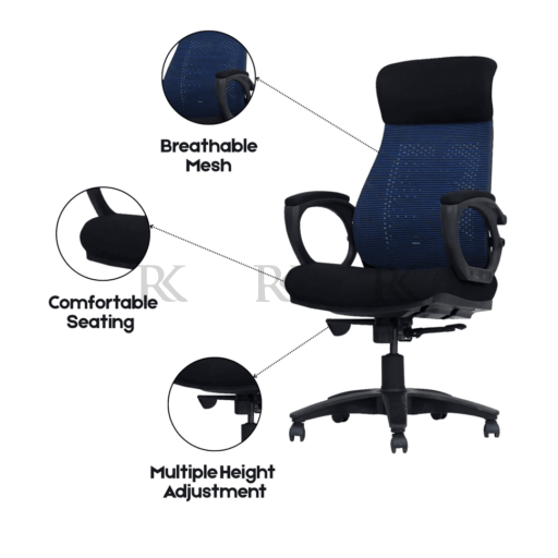 RK-S786 – High Back Mesh Office Chair | Ergonomic Comfort & Modern Design - Image 5