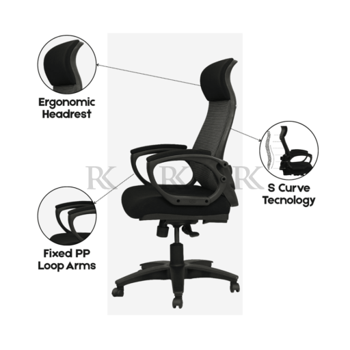 RK-S786 – High Back Mesh Office Chair | Ergonomic Comfort & Modern Design - Image 7