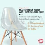 RK-DC204Cassa Eames Glass Transparent Dining/Study Chair with Wood Leg (Kerusi Gelas/Lutsinar)
