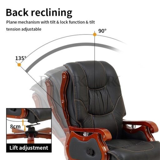 RK-681 – Executive Boss Chair | Premium Comfort with Wooden Arm Design - Image 3