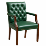 RK-352 Classic Wooden Frame Leather Chair