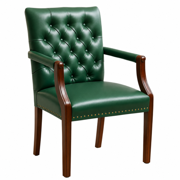 RK-352 Classic Wooden Frame Leather Chair