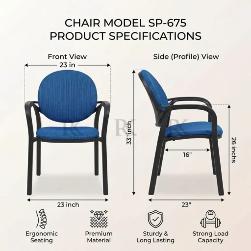 K-675C Premium Plastic Arm Chair with Cushion | Heavy Duty Chair | RK Enterprises - Image 5