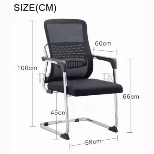 Rk-VC-6002 imported Mesh Visiting Chair with Heavy duty Metal Crome base - Image 3