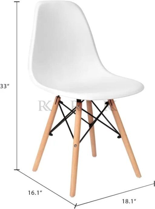 RK-DC-212 Modern Dining Chair – Stylish Molded Plastic Chair with Wooden Legs - Image 4